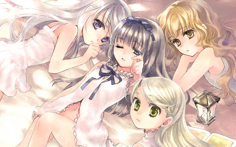 Four Girls in Nightgowns — White