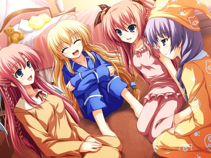 Four Girls in Pajamas — Pink