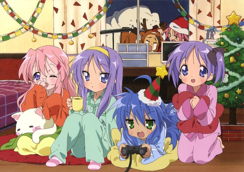 Four Girls in Pajamas — Purple, Festive, Winter