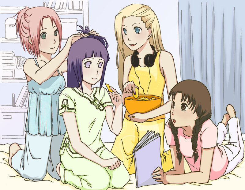 Four Girls in Pajamas — Yellow