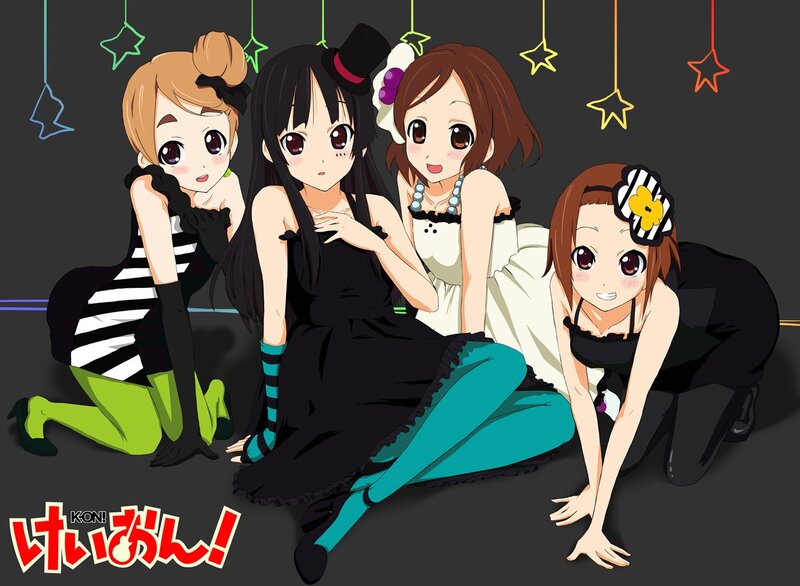 Four girls in party outfits