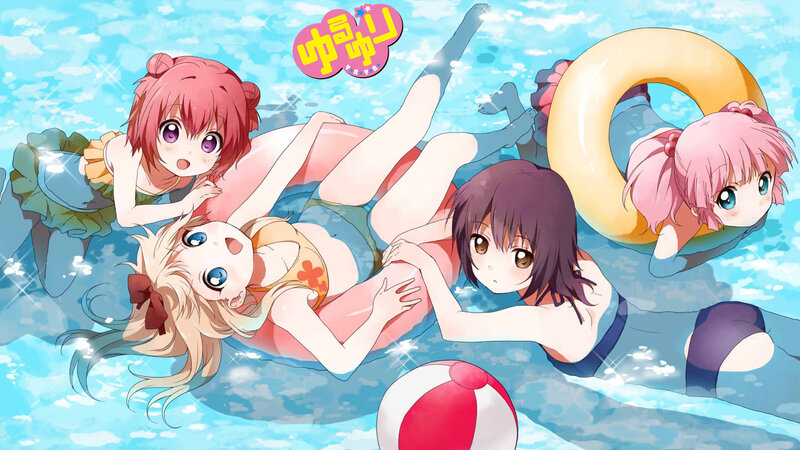 Four Girls in Pool — Blue, Playful