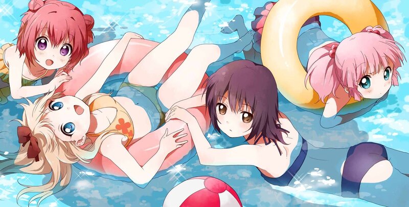 Four Girls in Pool — Blue