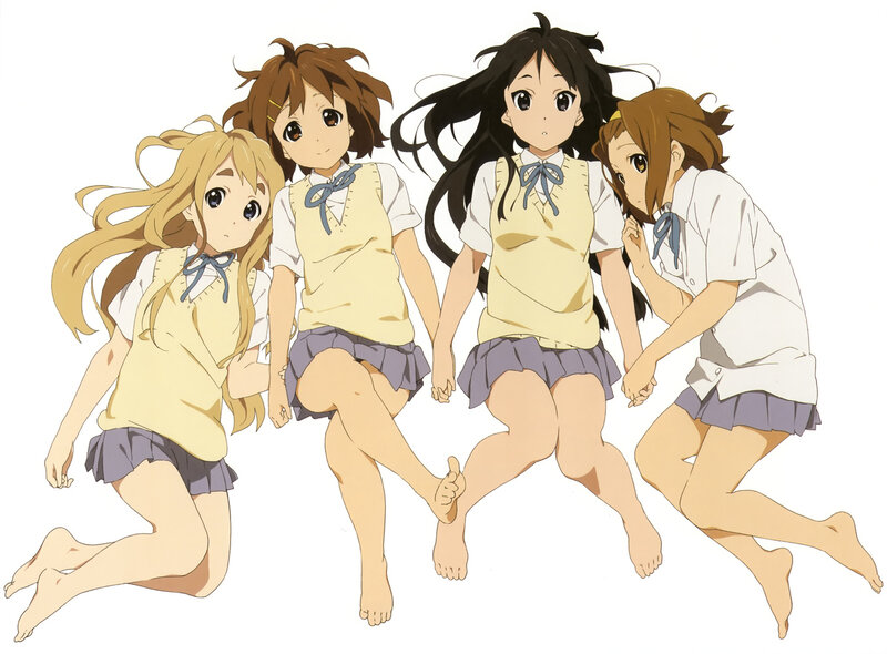 Four girls in school uniforms