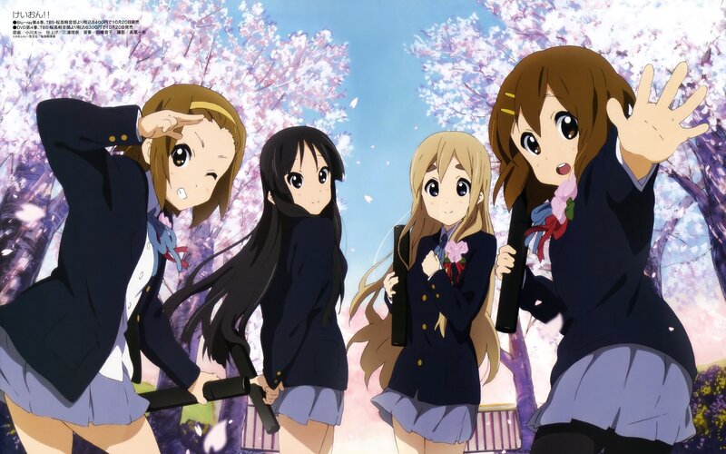 Four girls in school uniforms