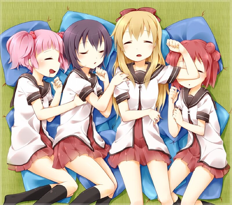 Four girls in school uniforms