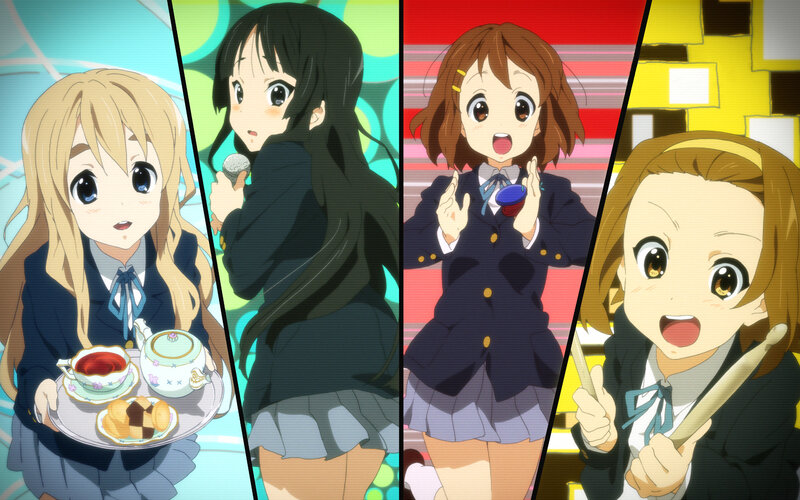 Four girls in school uniforms