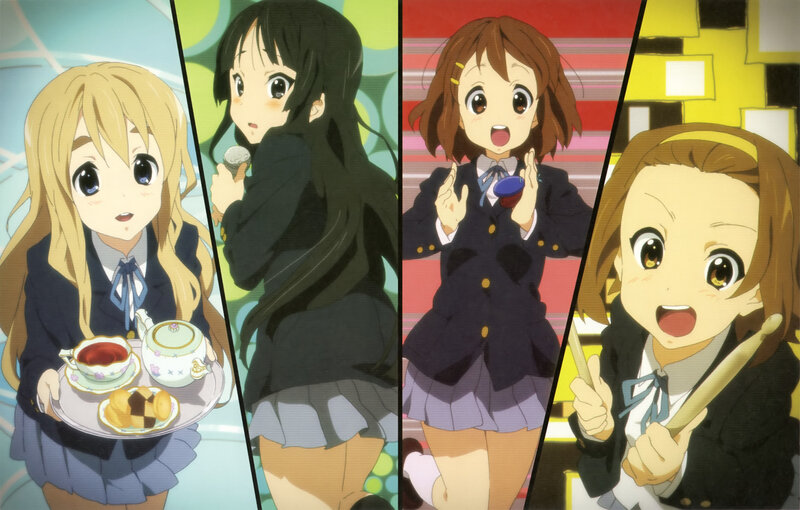 Four girls in school uniforms