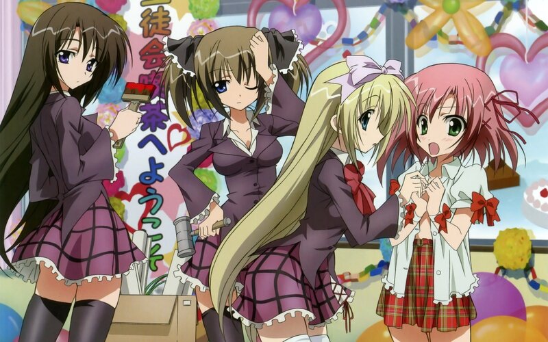 Four girls in school uniforms