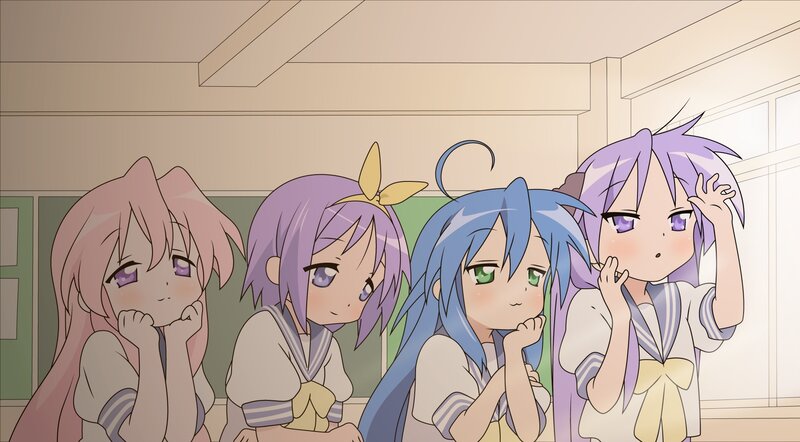 four girls in school uniforms
