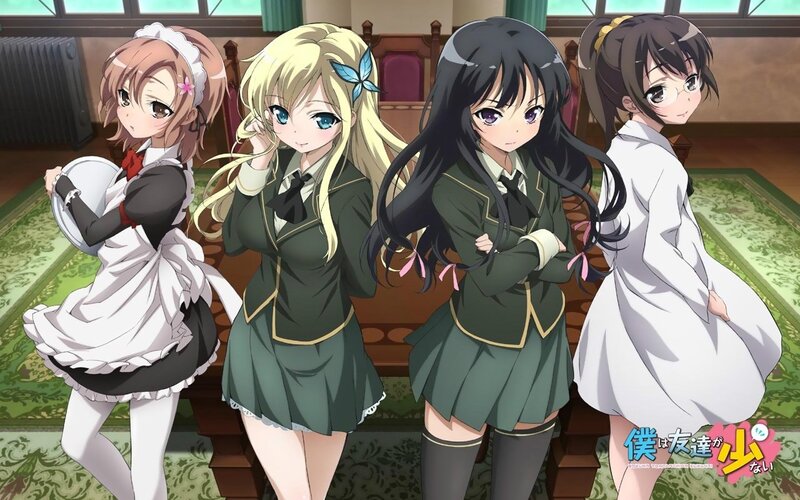Four girls in school uniforms