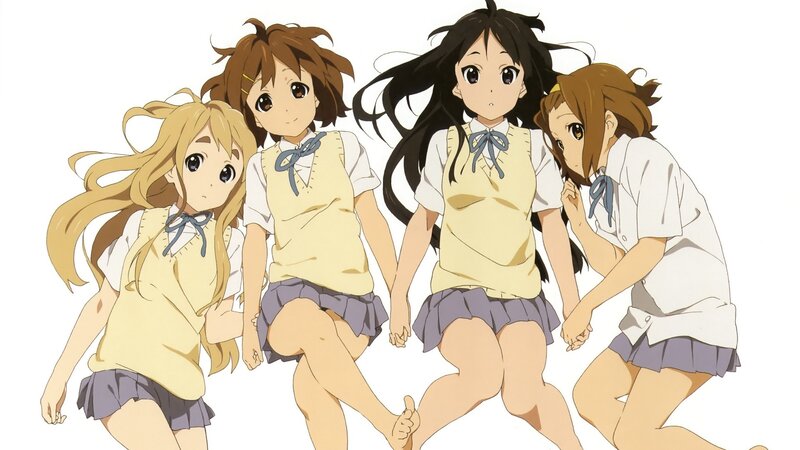 Four girls in school uniforms