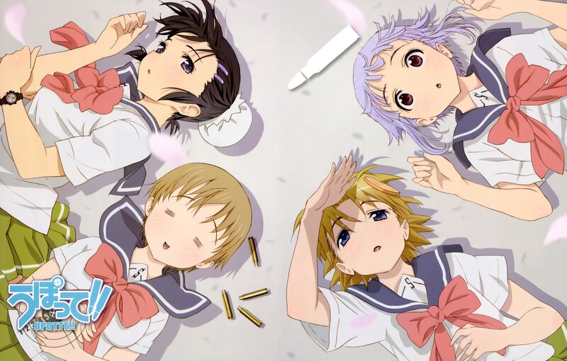 Four girls in school uniforms