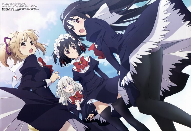 Four girls in school uniforms
