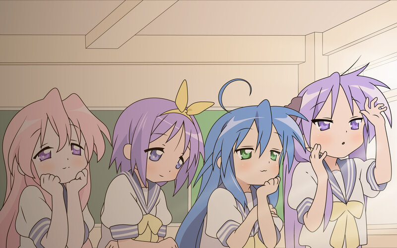 four girls in school uniforms