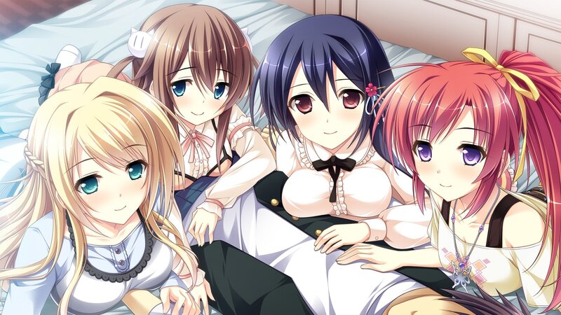 four girls in school uniforms