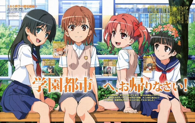 Four girls in school uniforms