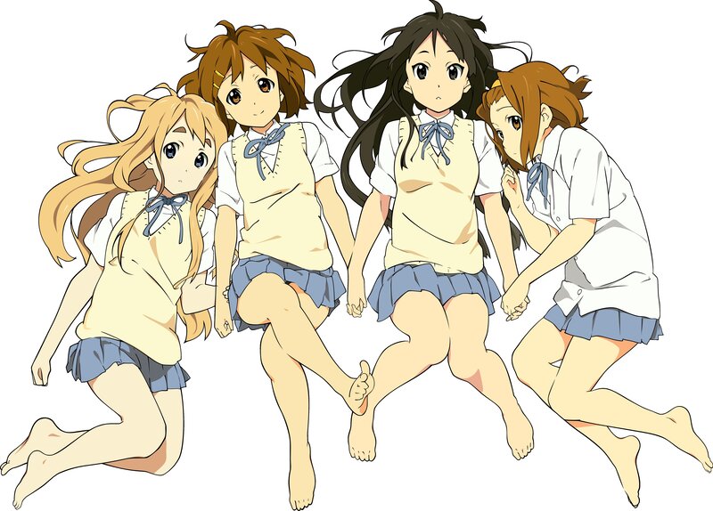 Four girls in school uniforms