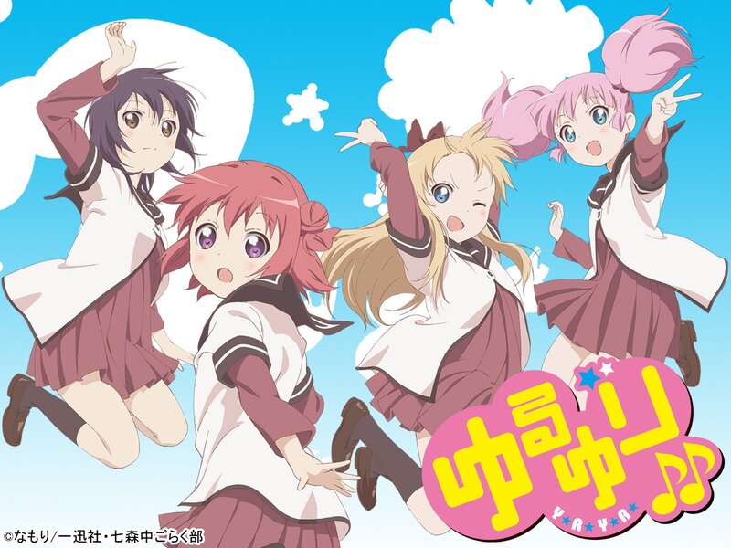 Four Girls in School Uniforms — Blue, Playful