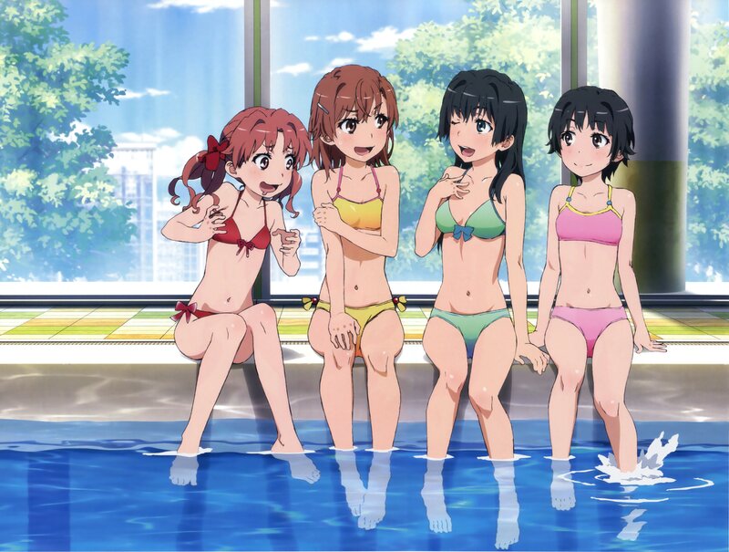 Four Girls in Swimsuits — Blue, Relaxed