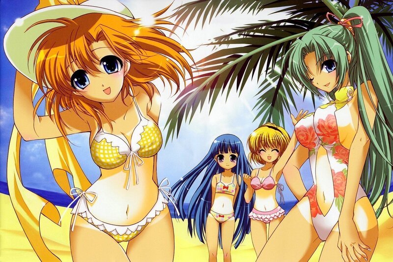 Four Girls in Swimsuits — Yellow