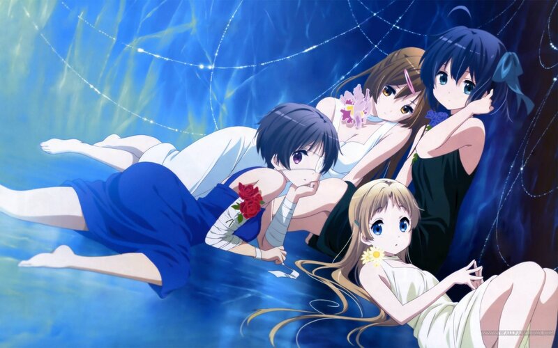 Four Girls in Water — Blue, Serene