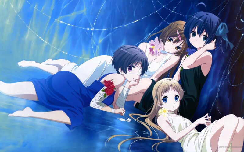 Four Girls in Water — Blue