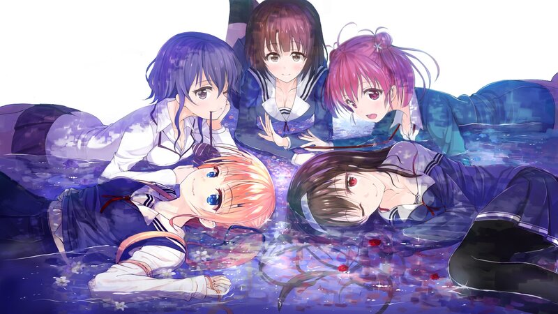 Four Girls in Water — Purple