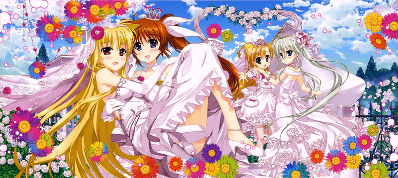 Four Girls in Wedding Dresses — White