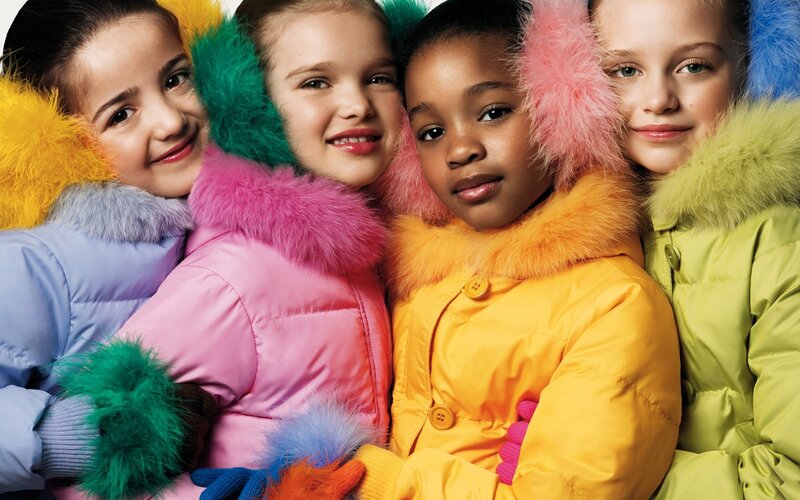 Four Girls in Winter Coats — Yellow
