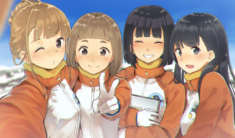Four Girls in Winter Jackets