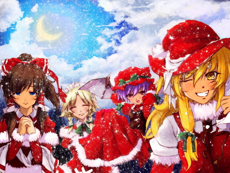 Four Girls in Winter Outfits — Red