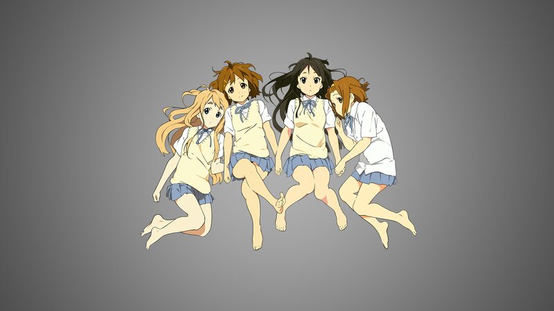 Four Girls Jumping — Gray