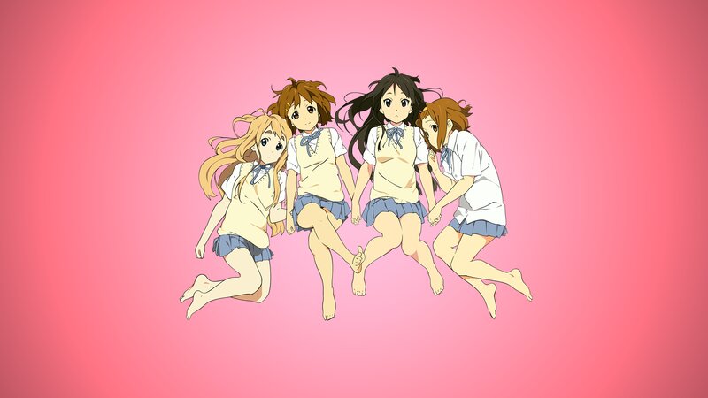 Four Girls Jumping — Pink