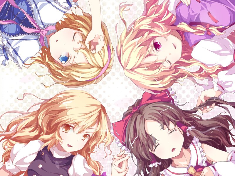 four girls lying down