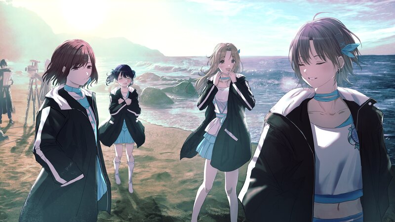 Four Girls on a Beach