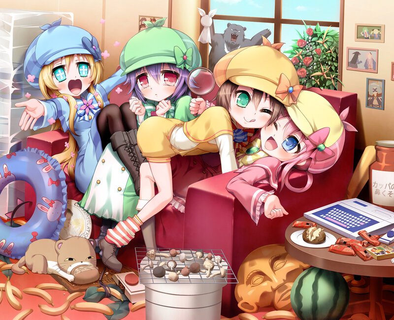 Four Girls on a Couch — Red