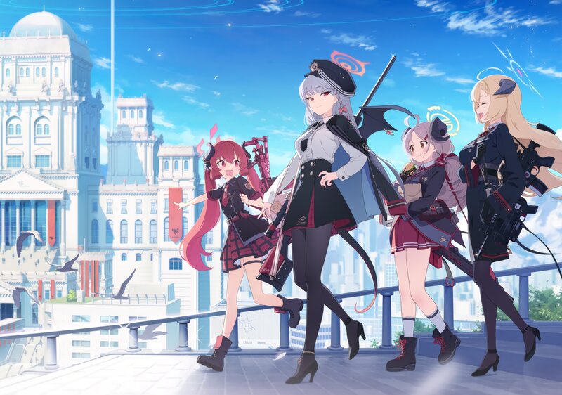 Four Girls on a Rooftop