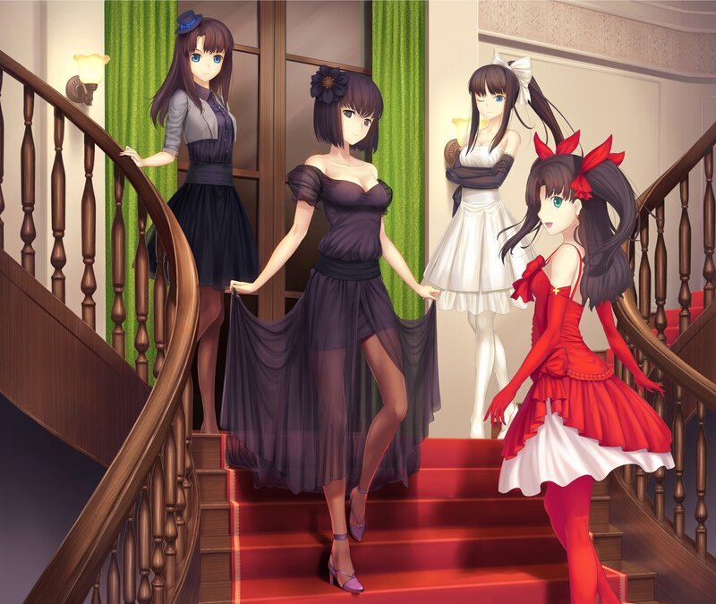 Four Girls on a Staircase