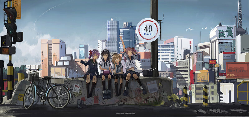 Four Girls on a Wall