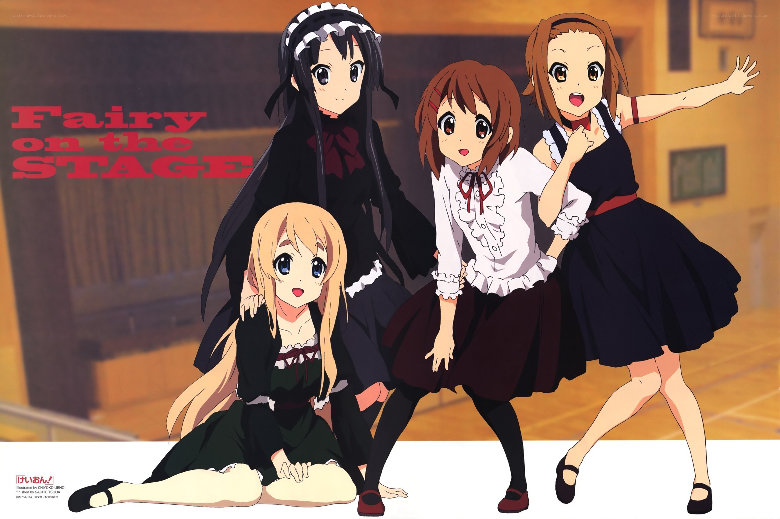 Four girls on stage