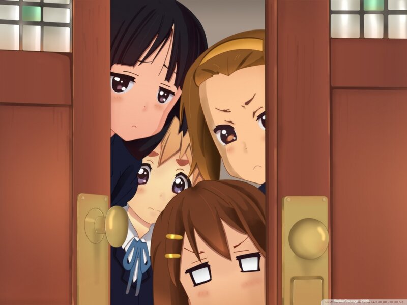 Four Girls Peeking Through Door