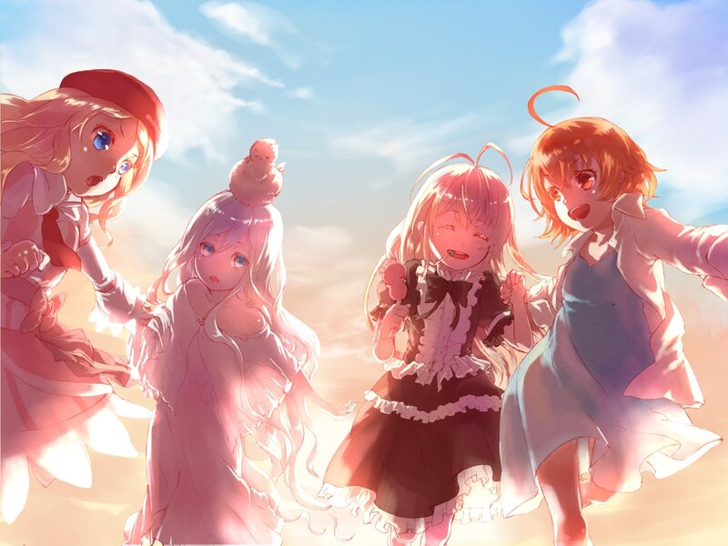 Four Girls Running — Pink