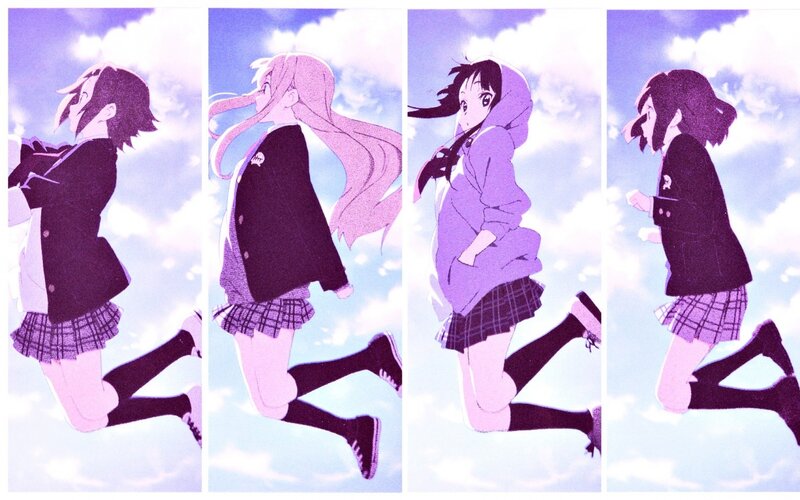 Four Girls Running — Purple