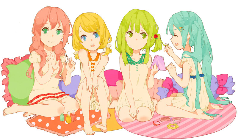 Four Girls Sitting on Floor