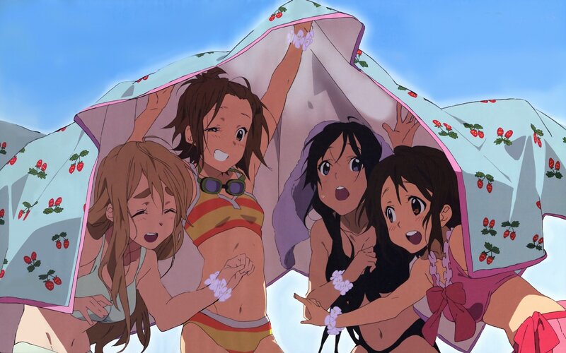 Four Girls under Blanket — Blue