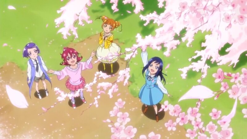 Four Girls under Cherry Blossoms — Pink