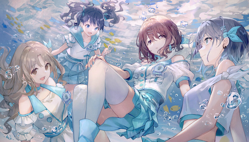 Four Girls Underwater — Blue