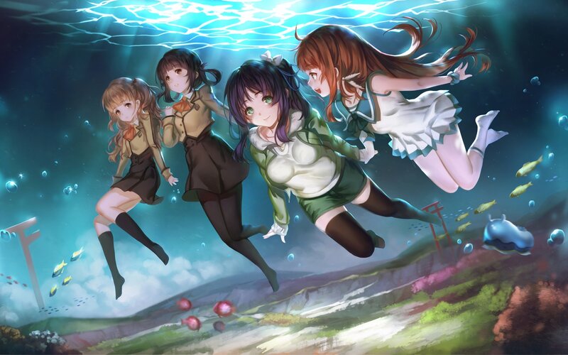 Four Girls Underwater