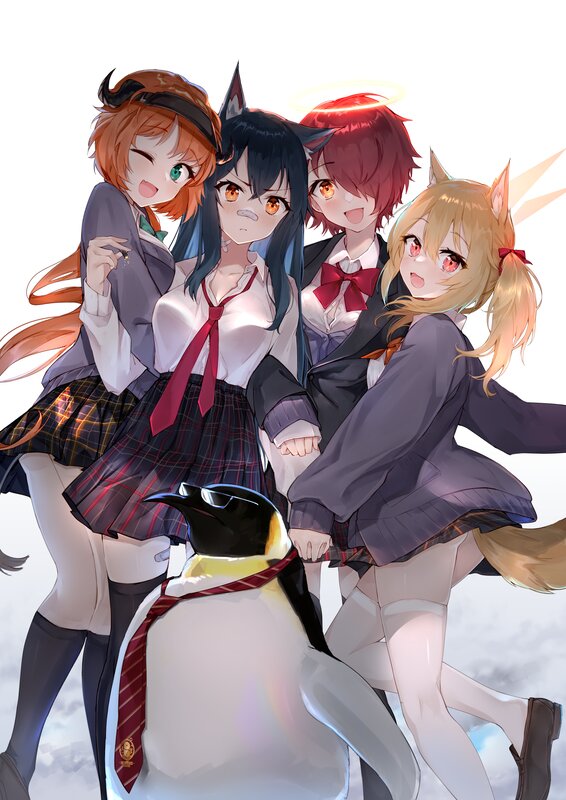 Four Girls with a Penguin